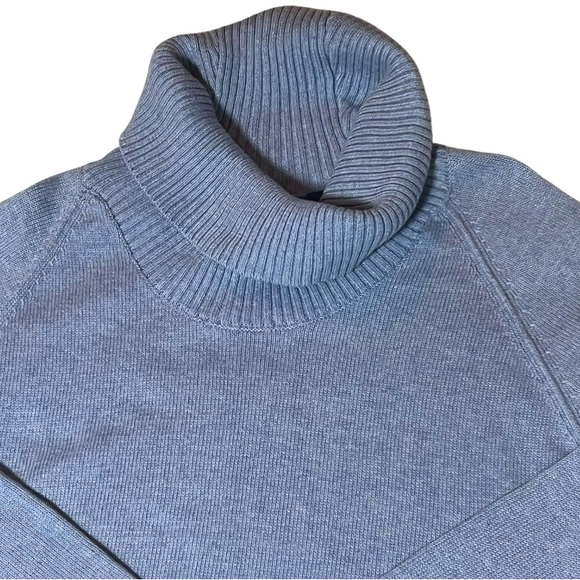NWT JEANNE PIERRE  Chambray Heather Blue Turtleneck Cozy 100%  Cotton Sweater XL - Picture 3 of 8
